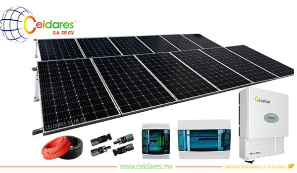 Sistema de 12 paneles solares a 110V